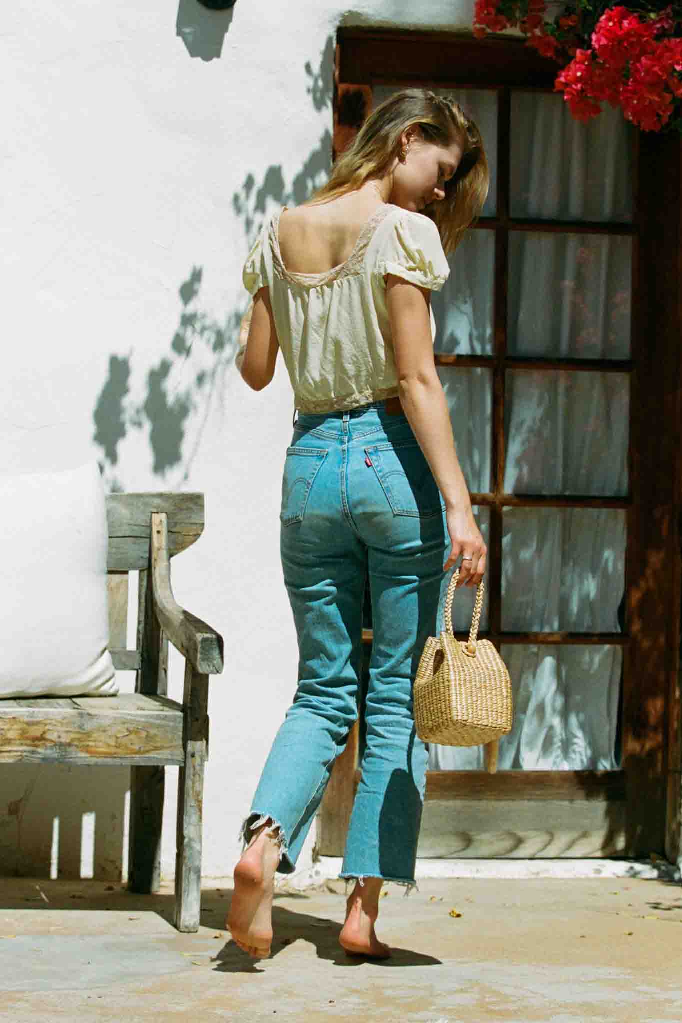 Georgia Top - Seda amarilla vintage