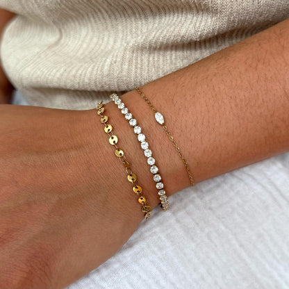 PHOEBE DAINTY GOLD MARQUISE PENDANT BRACELET
