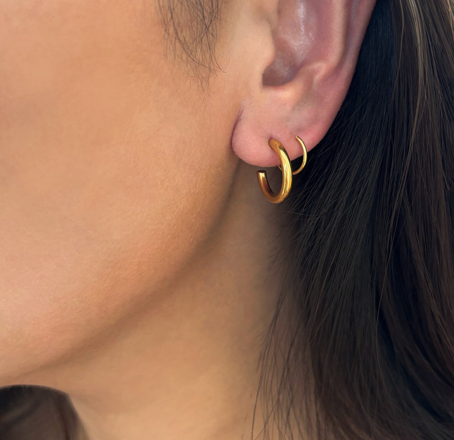 PENDIENTES DE ARO DOBLE MICKY 2 EN 1