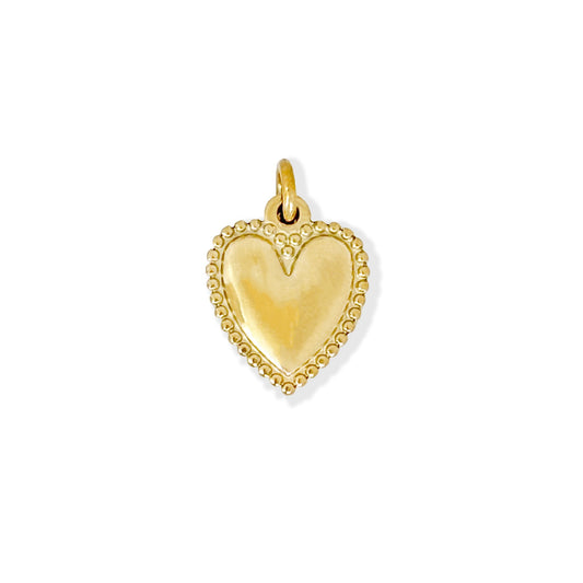CHARM COLGANTE DE CORAZÓN DE ENCAJE DORADO