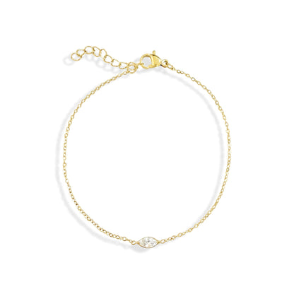 PHOEBE DAINTY GOLD MARQUISE PENDANT BRACELET