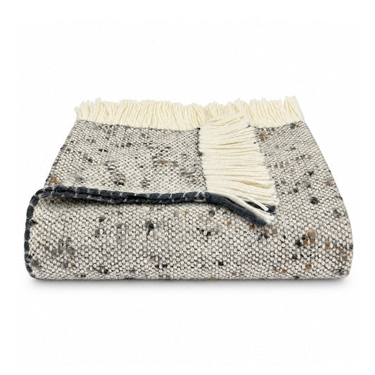 SLATE + SALT Chunky Gray Weave Alpaca Throw