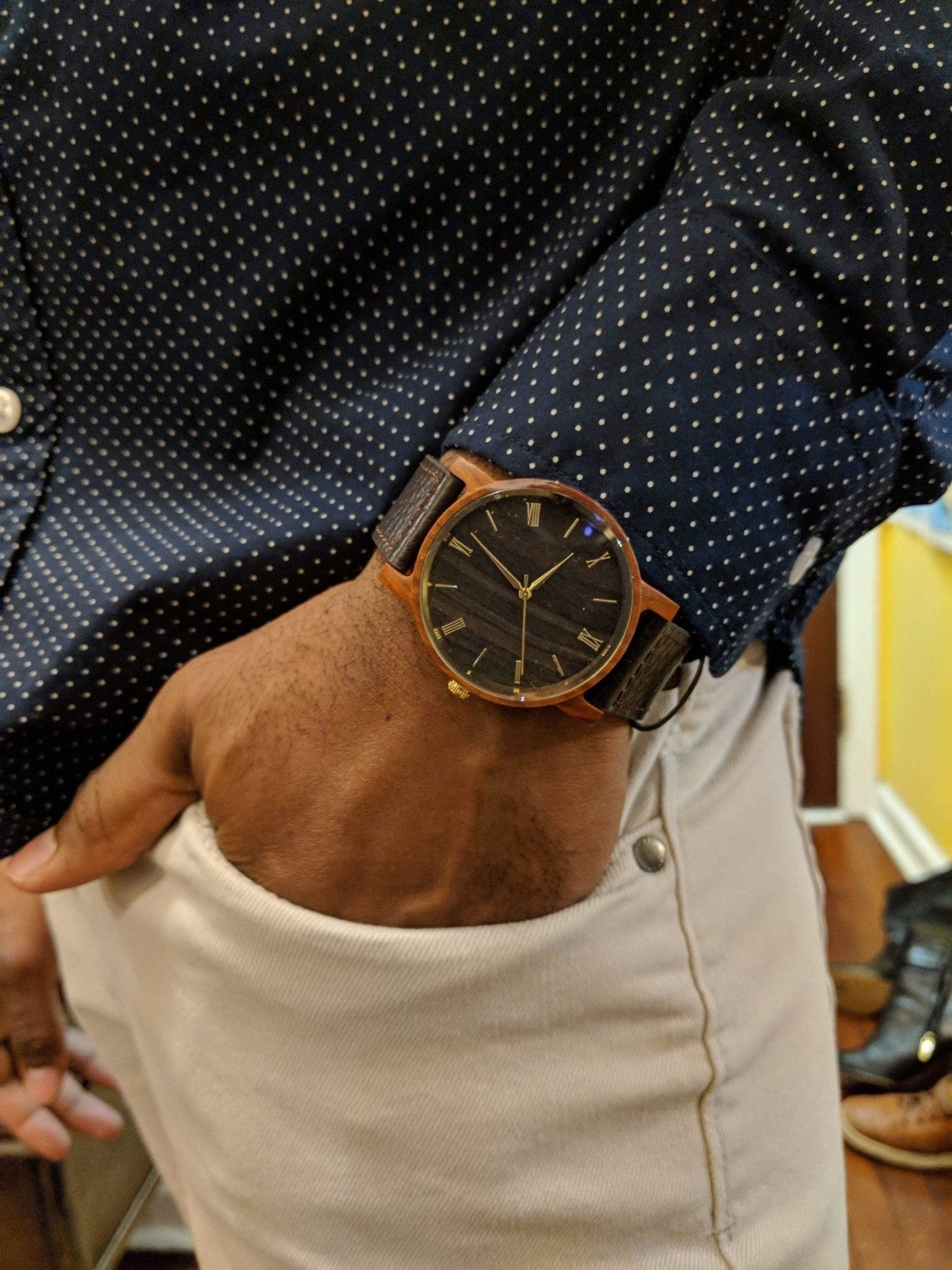 Juego de 10 relojes de madera para padrinos de boda, color rojo Arce