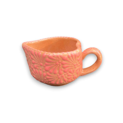 Taza de Talavera con forma de corazón | Taza de café mexicana rosa pintada a mano