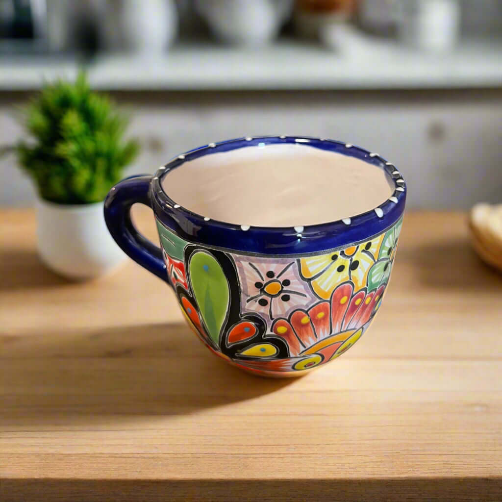 Taza de Talavera | Taza de cerámica mexicana pintada a mano