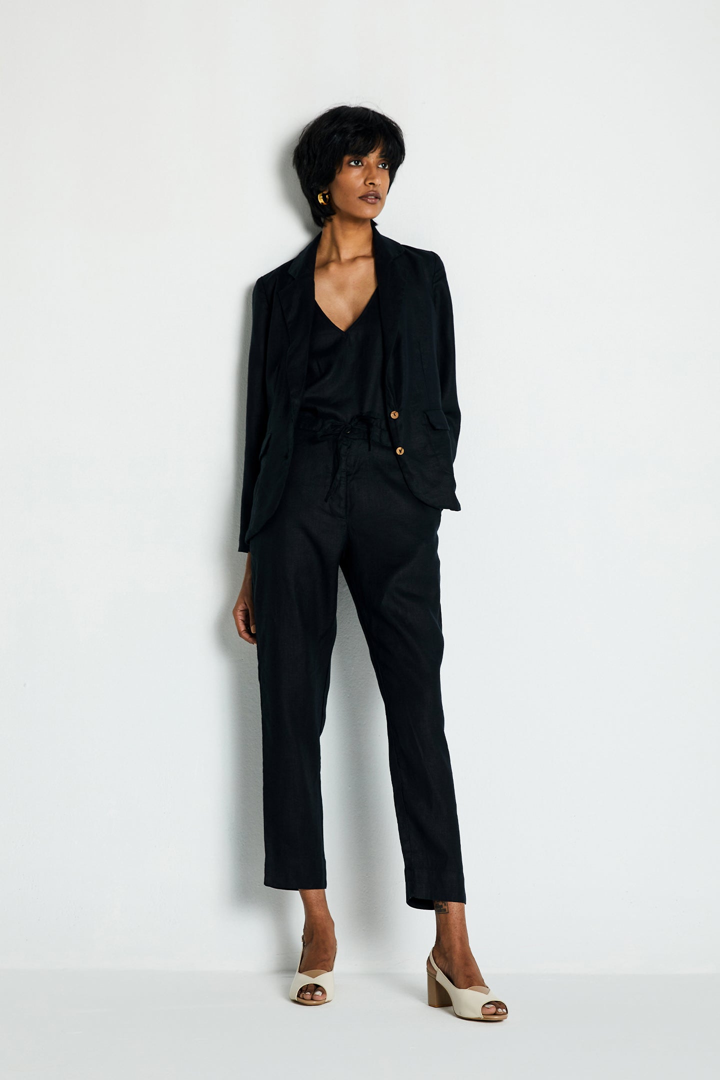 Conjunto de tres piezas de cáñamo en color negro