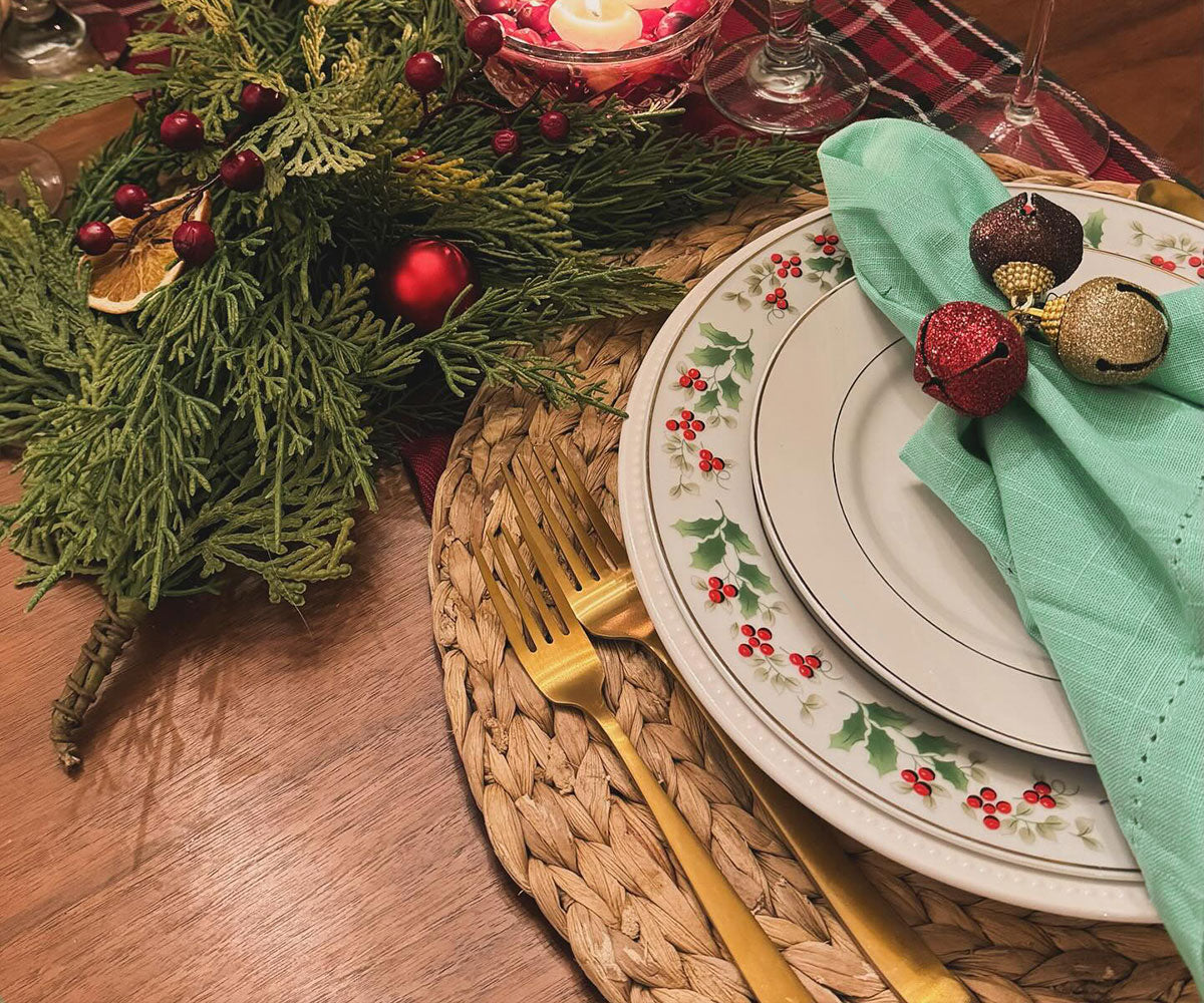 Servilletas de algodón para la cena - Servilletas de tela con dobladillo