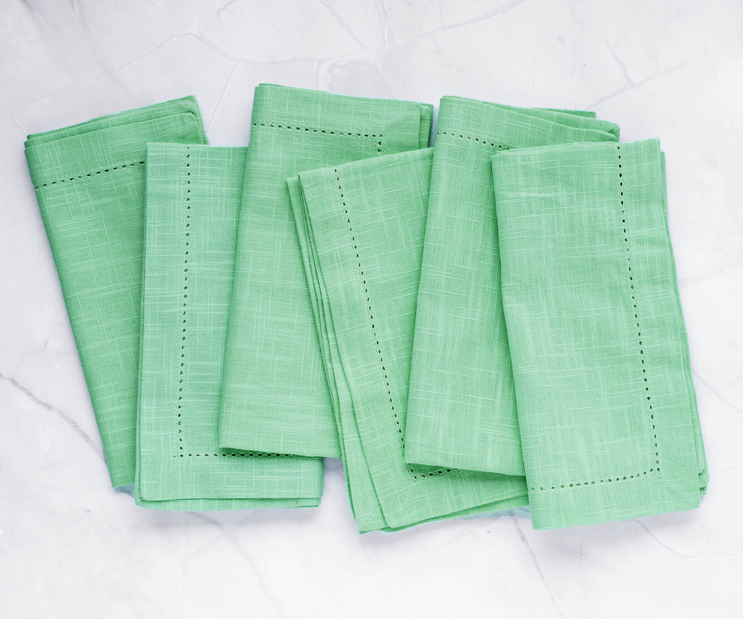 Sage Green Napkins - Hemstitch Napkins