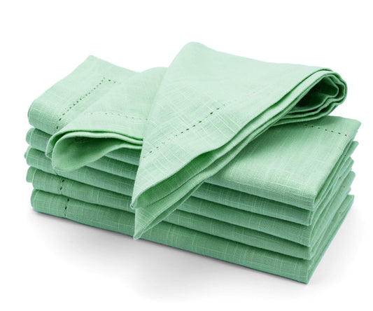 Sage Green Napkins - Hemstitch Napkins
