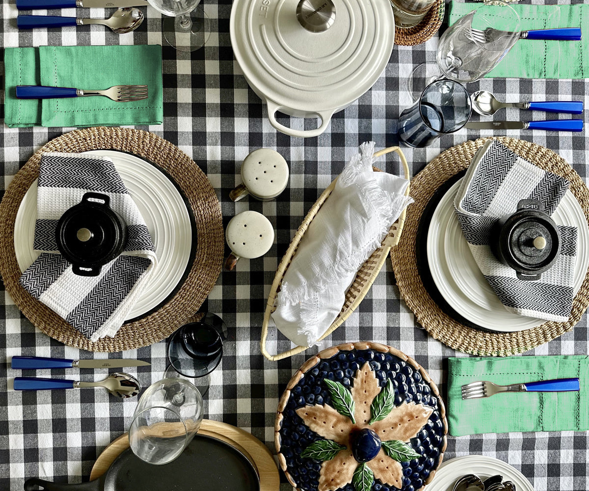 Servilletas de algodón para la cena - Servilletas de tela con dobladillo