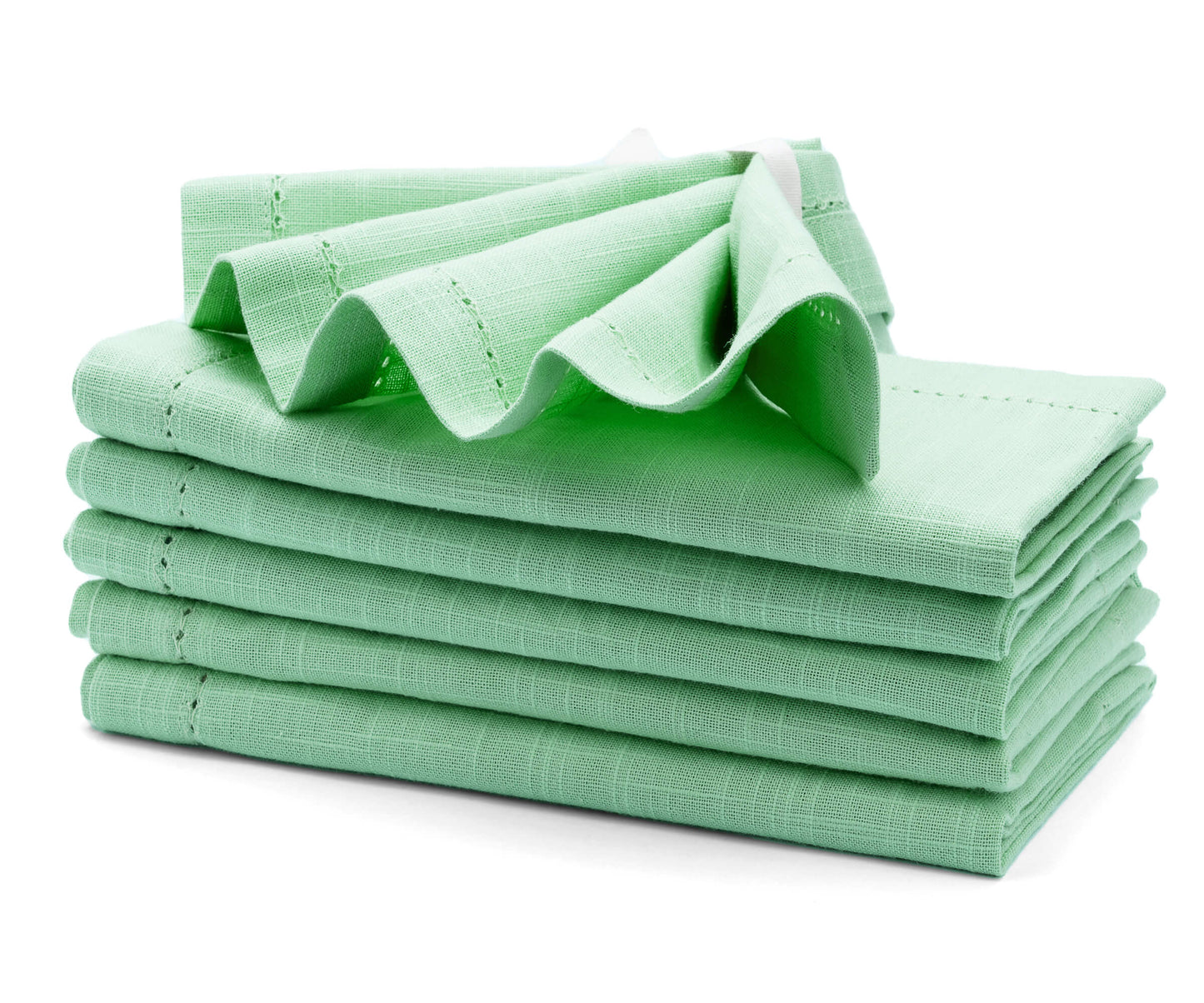 Sage Green Napkins - Hemstitch Napkins