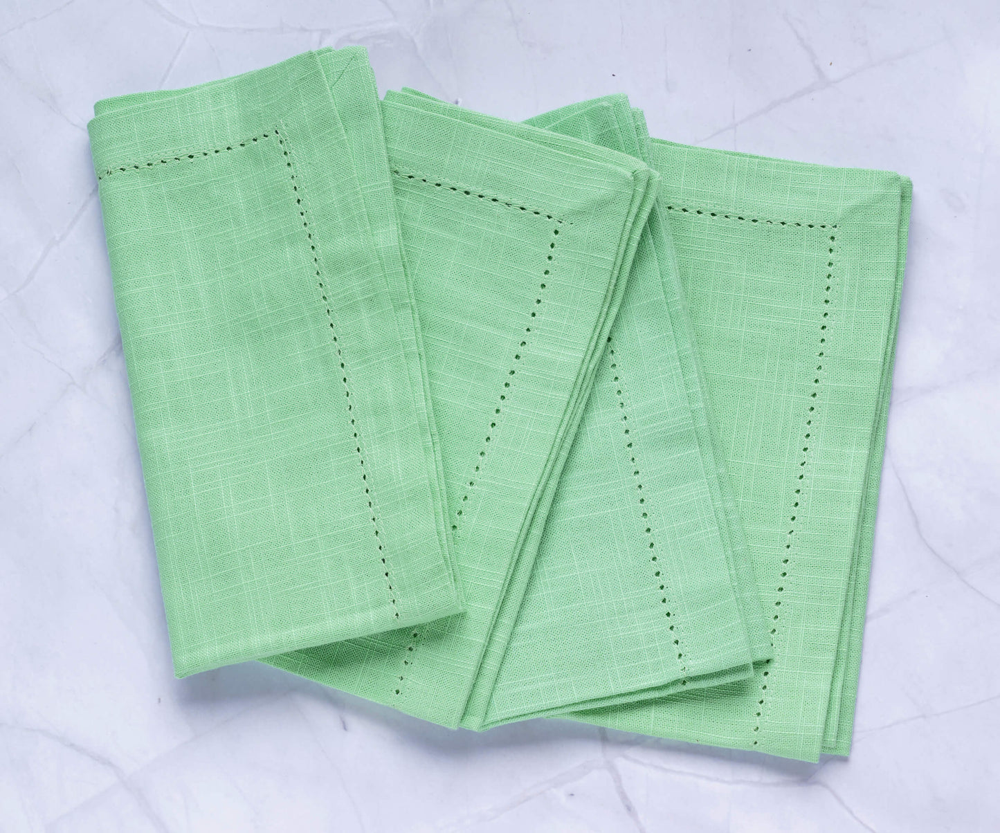 Sage Green Napkins - Hemstitch Napkins