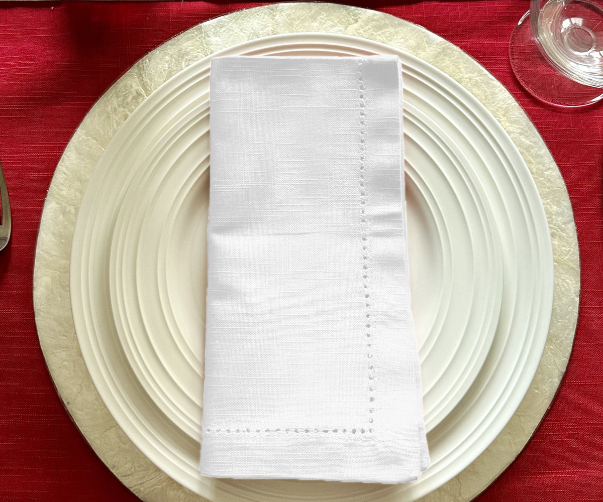 Servilletas de algodón para la cena - Servilletas de tela con dobladillo