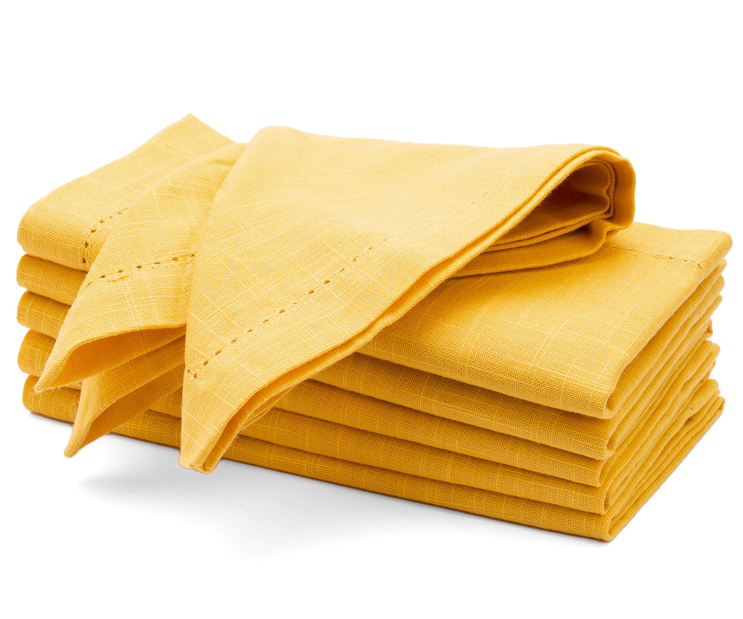 Servilletas amarillas con dobladillo