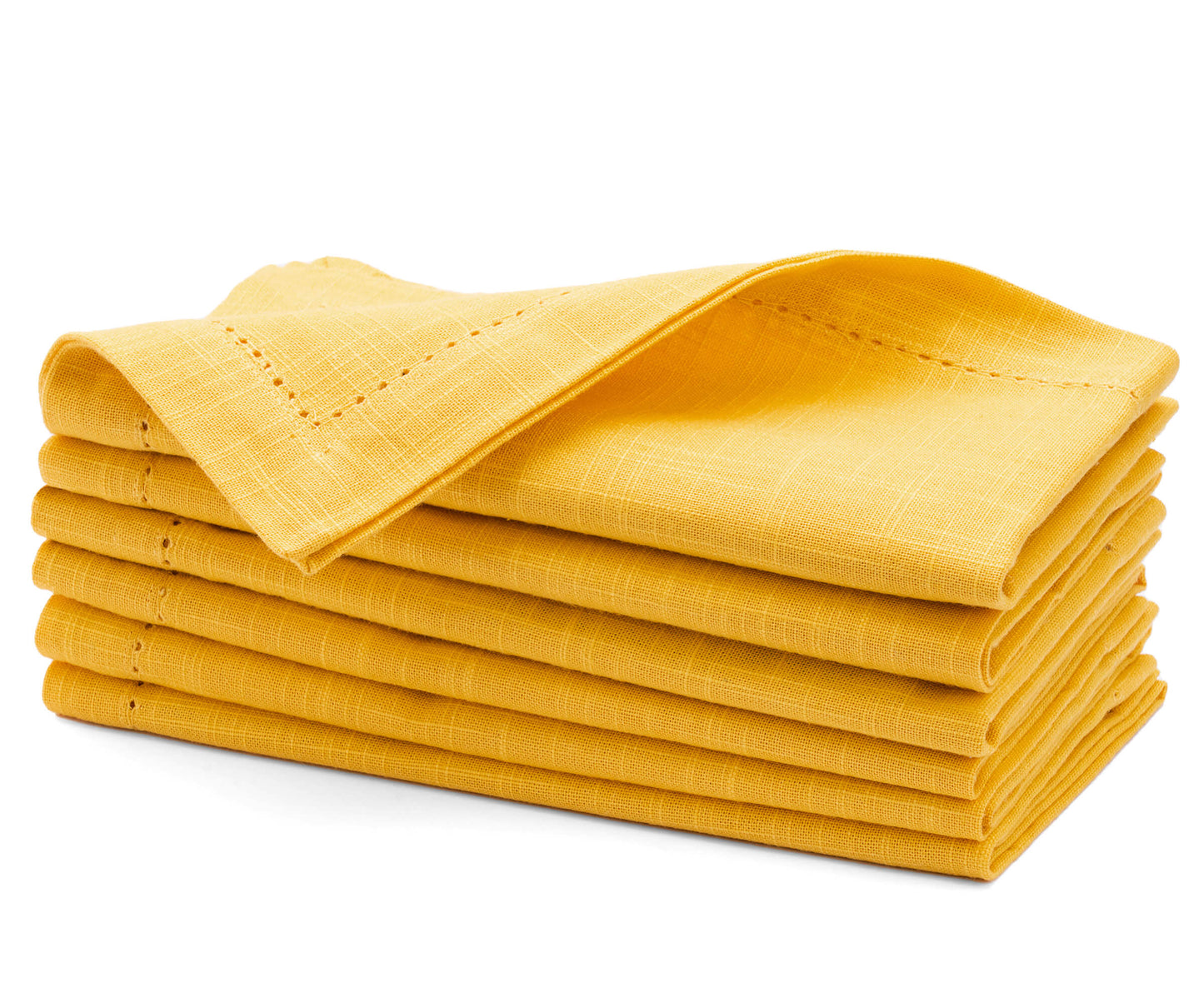 Servilletas amarillas con dobladillo