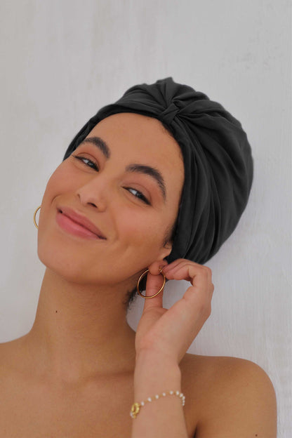 Turbante de seda lavada para el cabello