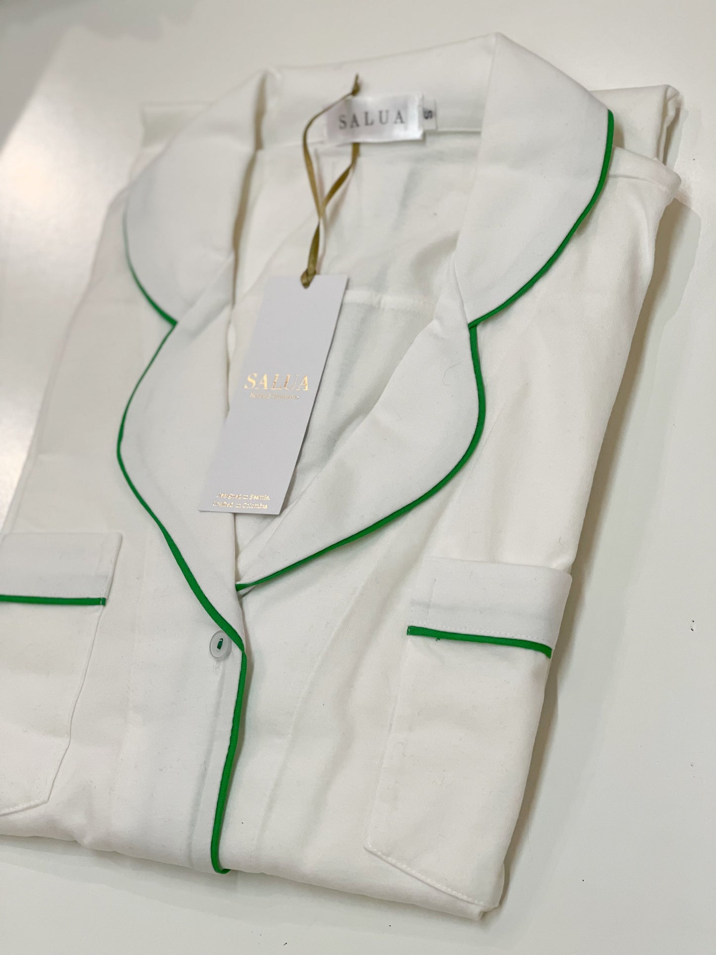SALUA Luxury Sleep Shirt in Brushed Pima Cotton - Long