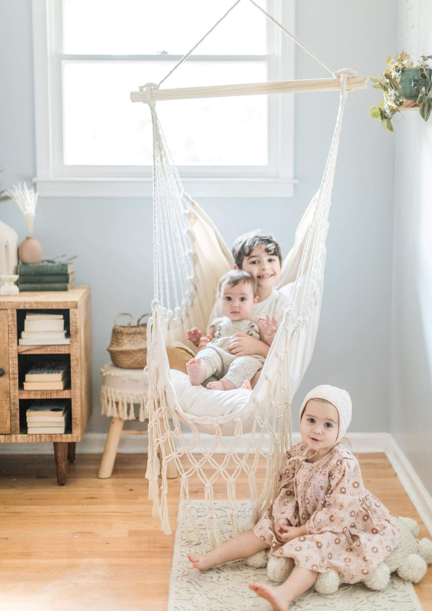 Silla colgante tipo hamaca de macramé pequeña | SERENA Jr.