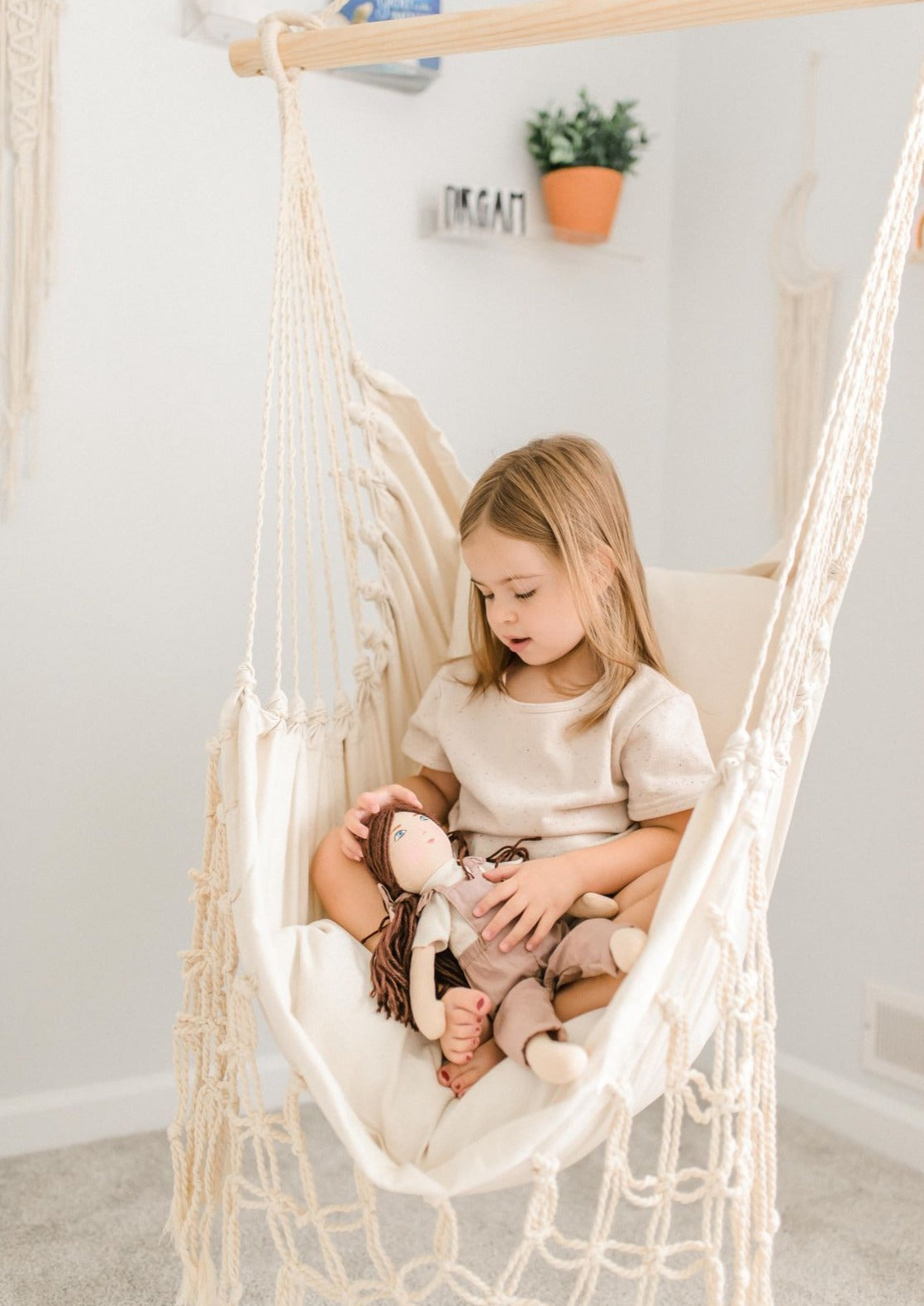 Silla colgante tipo hamaca de macramé pequeña | SERENA Jr.