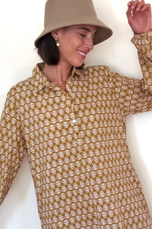 Vestido camisero de buen novio - Abeja feliz panal