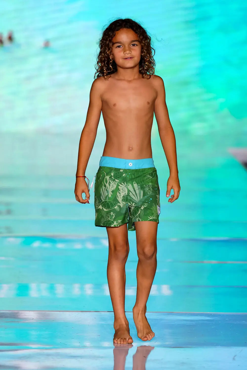 Bañador de natación verde tropical para niños