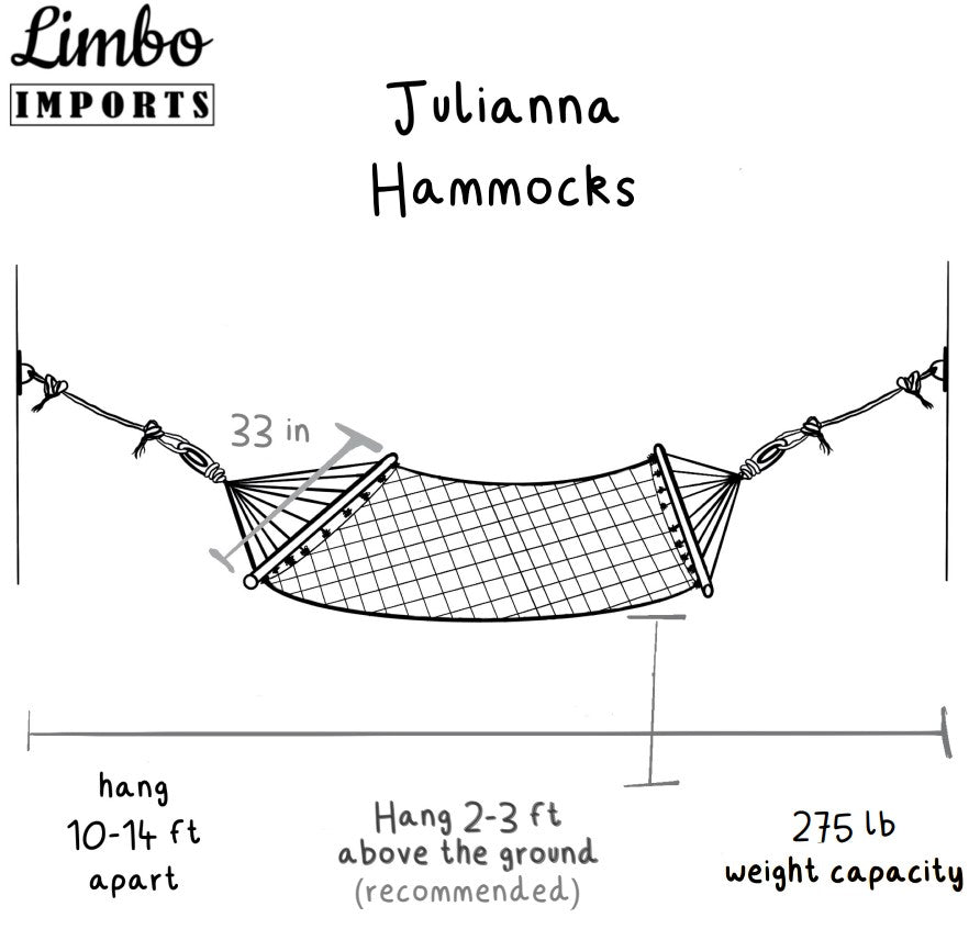 Hamaca negra tejida con separadores de madera | JULIANNA
