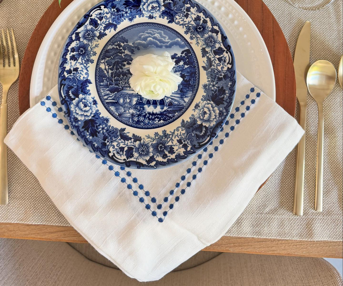 White Dinner Napkins - Pearl Napkins