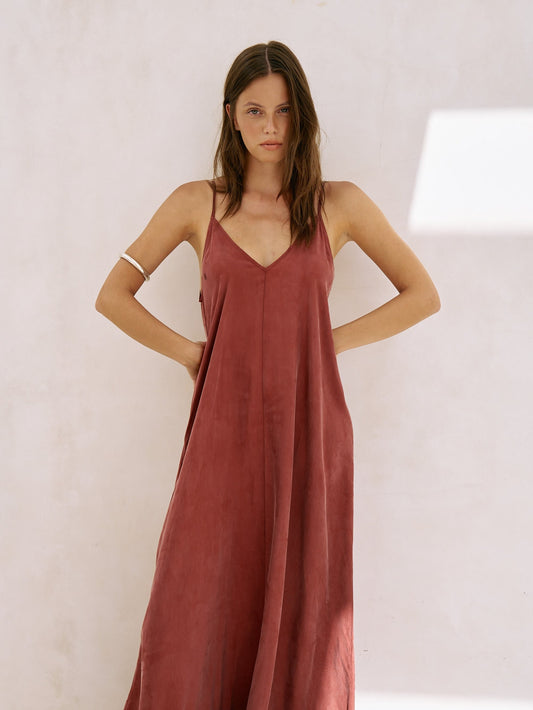 Lucid Flow Maxi Dress - Burgundy