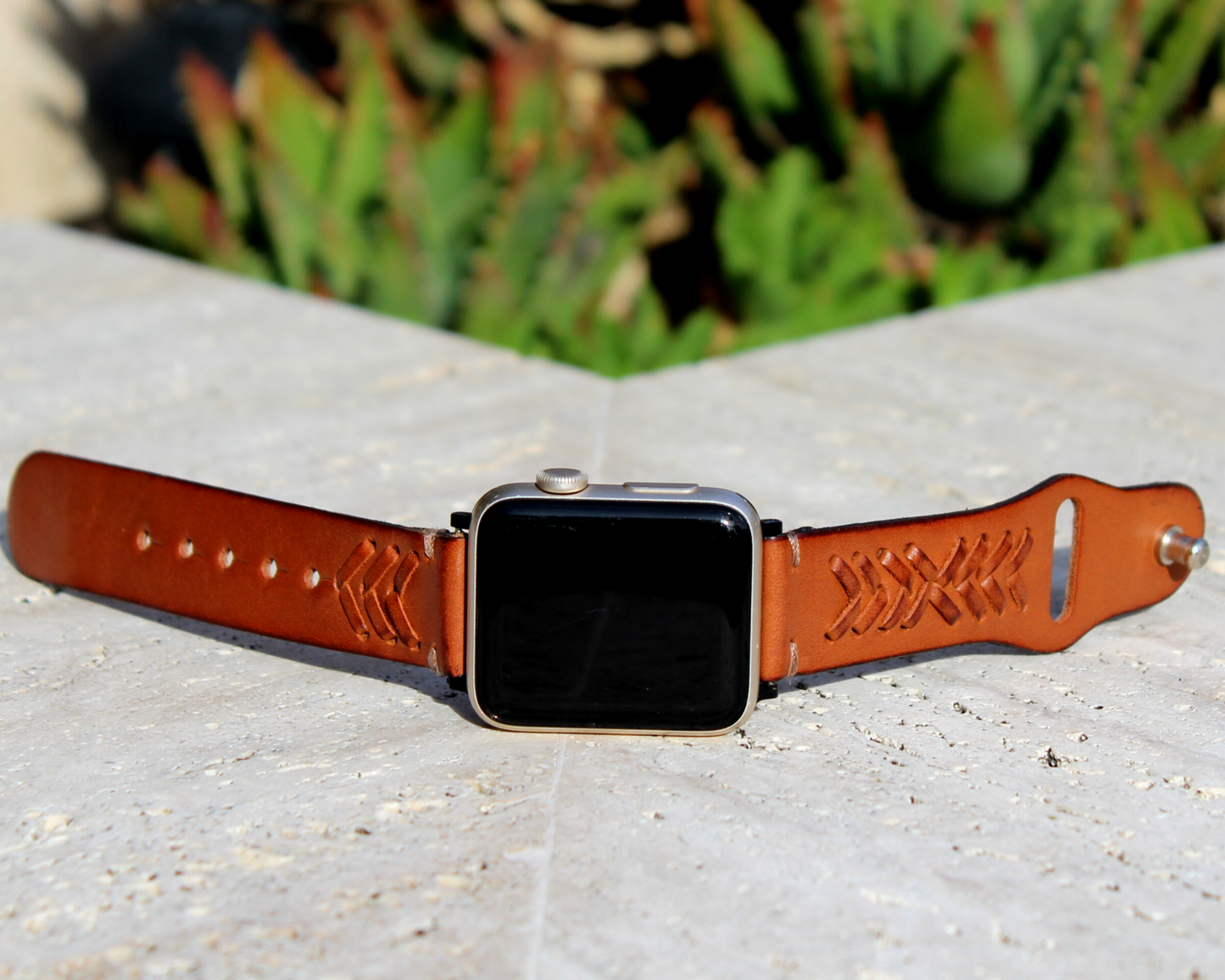 Correa de cuero trenzado para Apple Watch