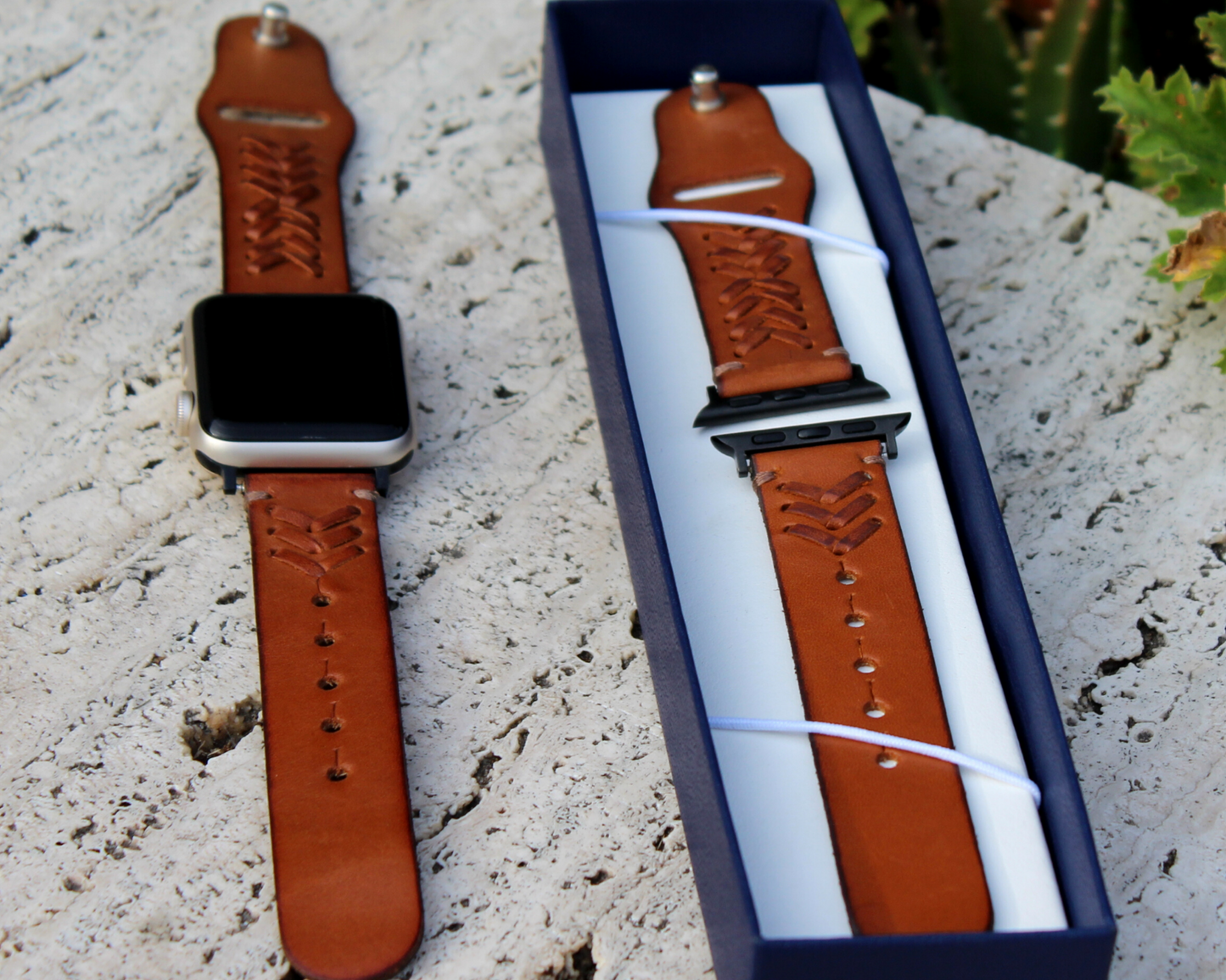 Correa de cuero trenzado para Apple Watch