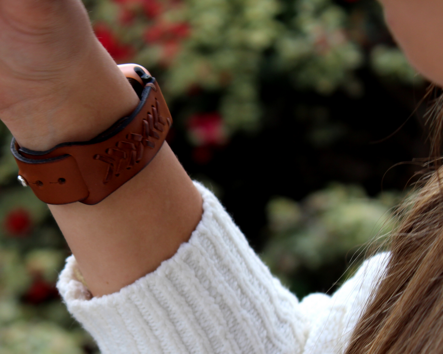 Correa de cuero trenzado para Apple Watch