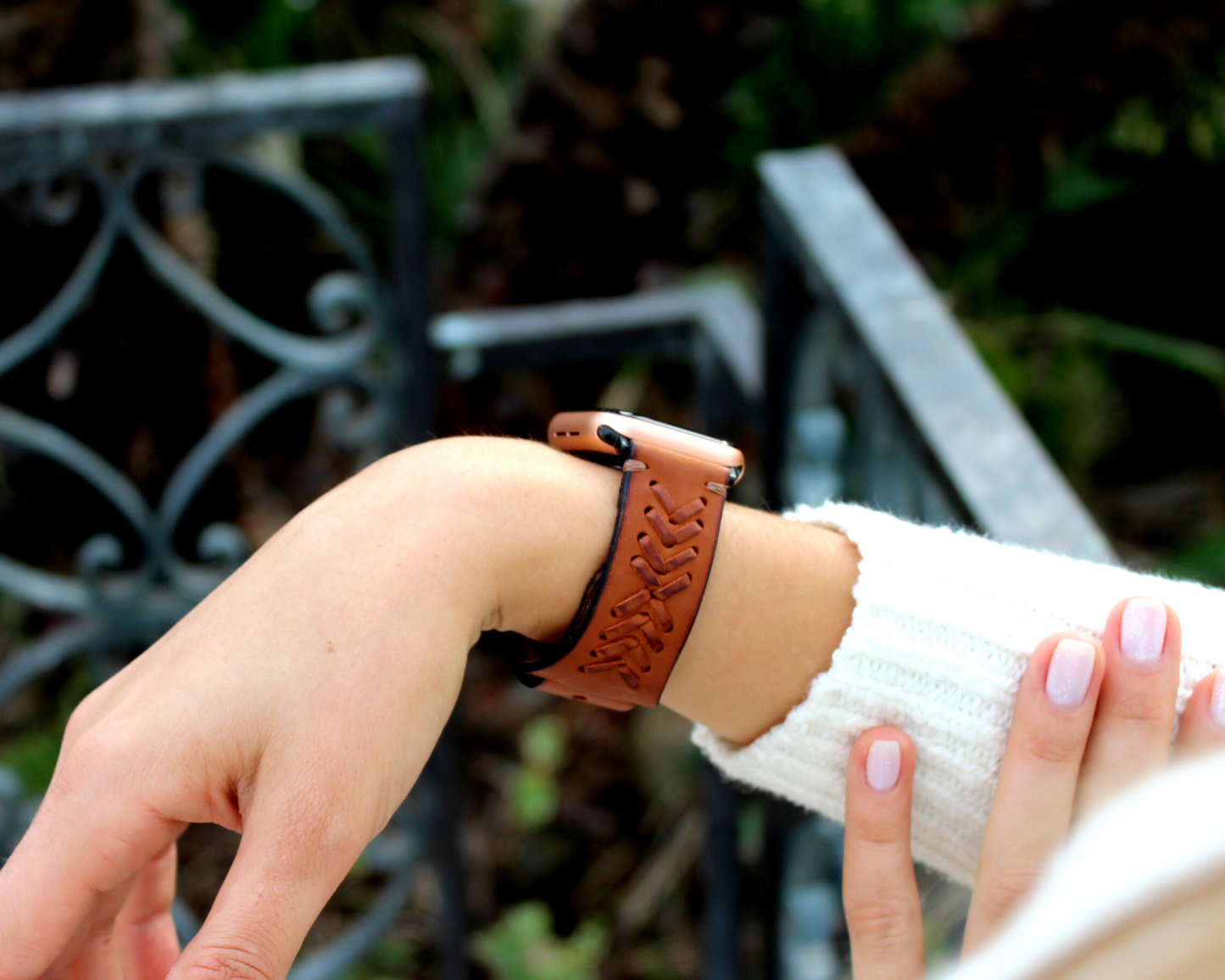 Correa de cuero trenzado para Apple Watch