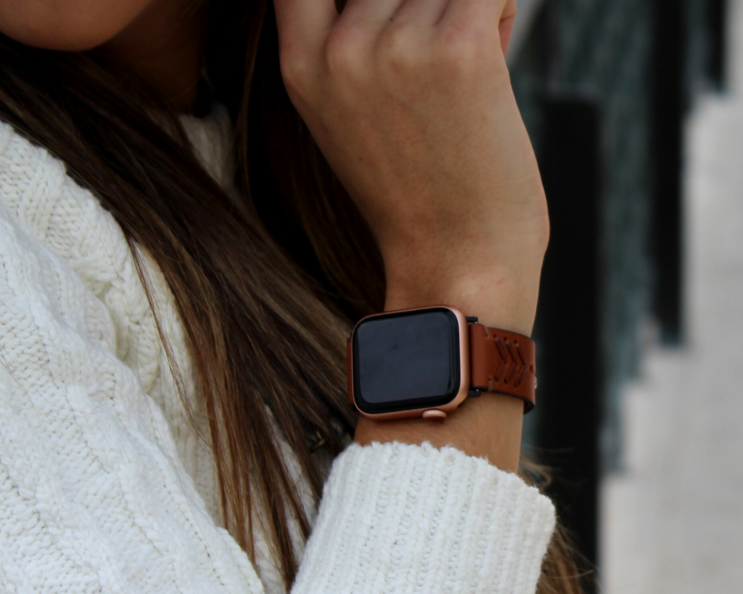 Correa de cuero trenzado para Apple Watch