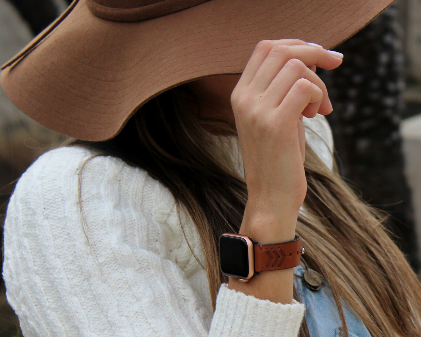 Correa de cuero trenzado para Apple Watch