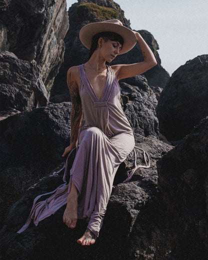 Vestido largo de macramé
