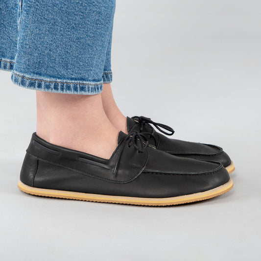 Zapatos náuticos negros para hombre