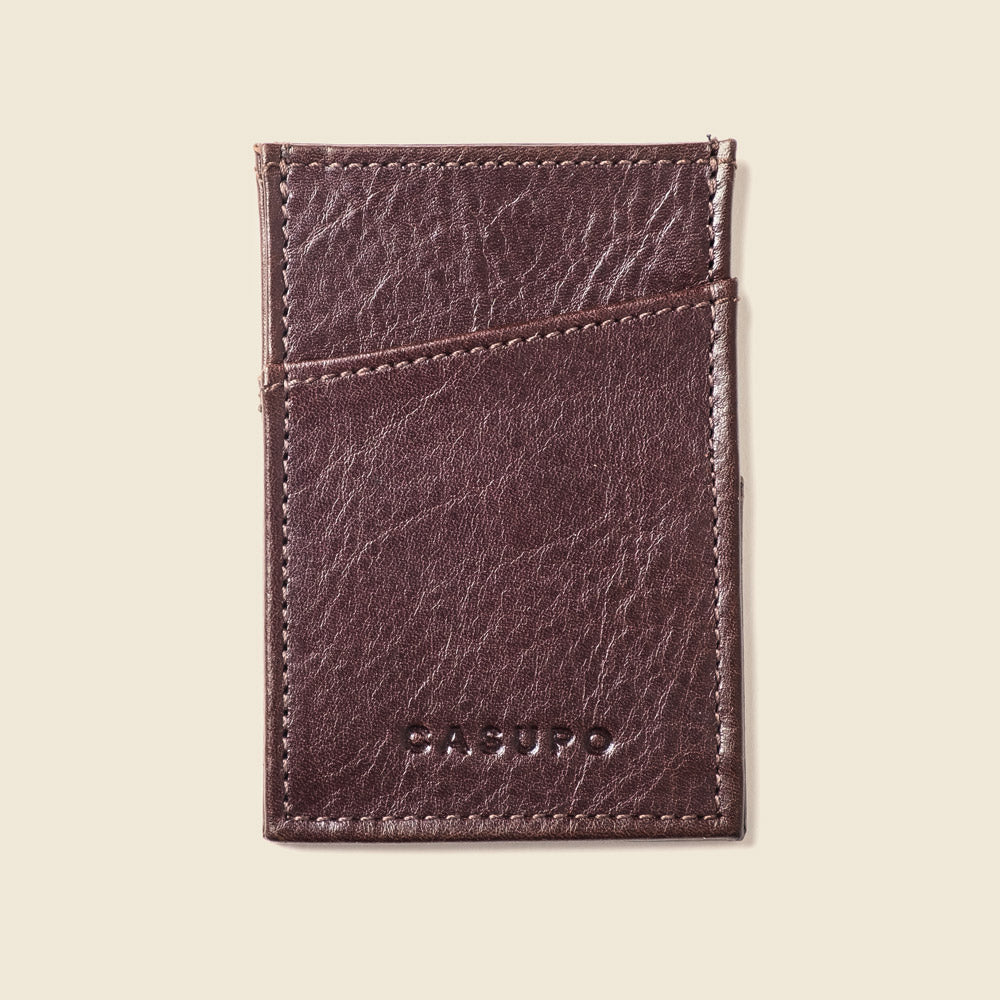 Cartera minimalista con protección RFID - Marrón
