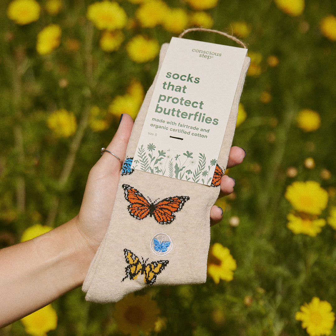 Calcetines que protegen a las mariposas