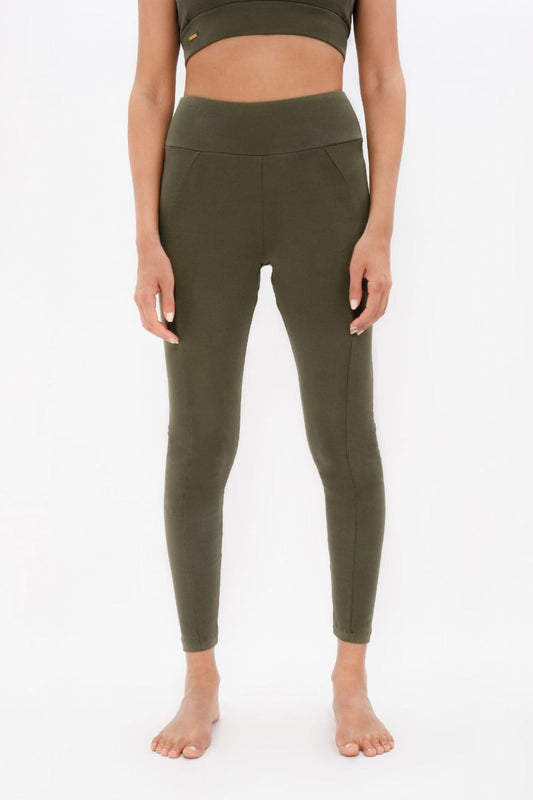 Munich - Leggings de cintura alta - Verde ceniza