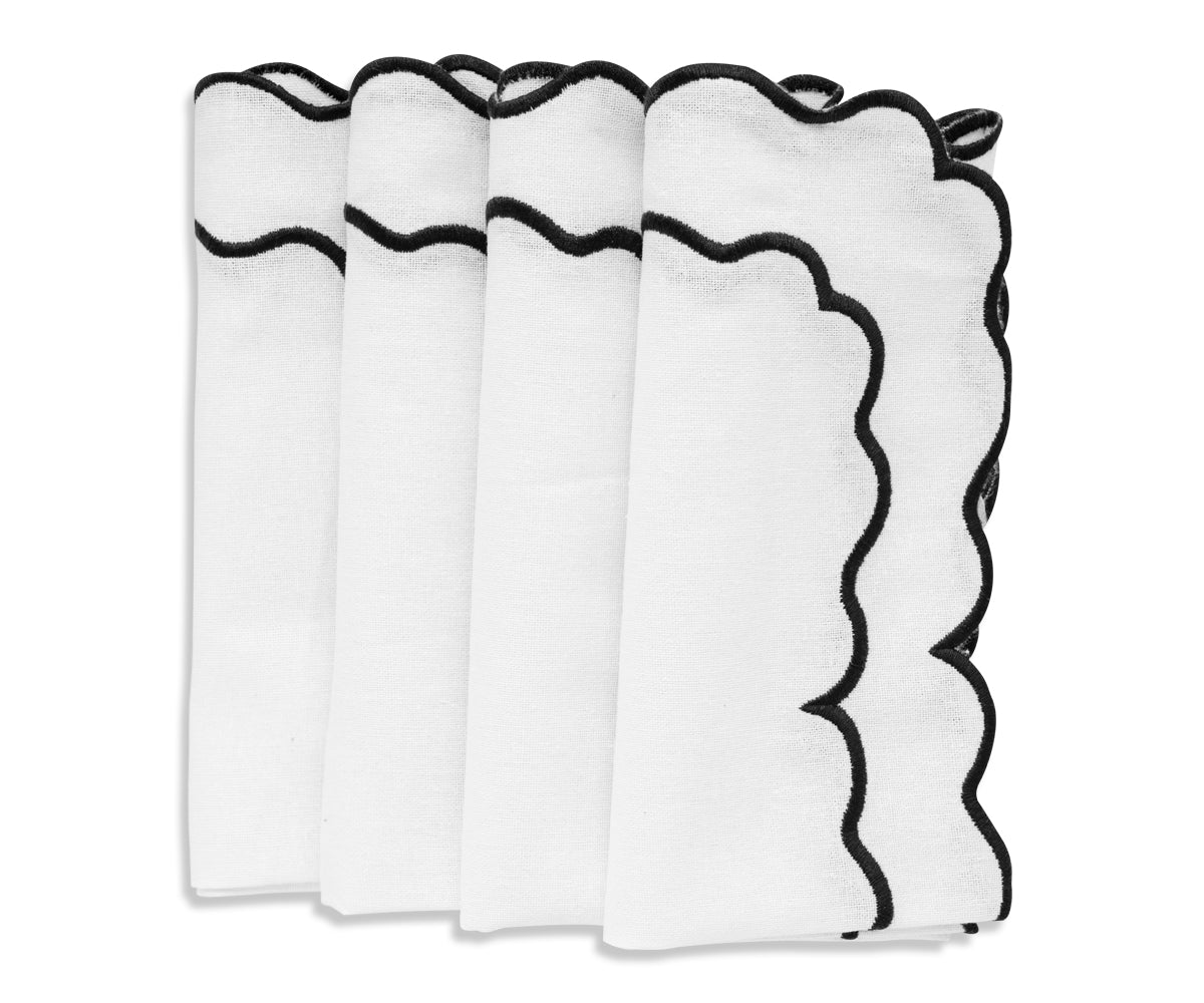 Black Scalloped Napkins