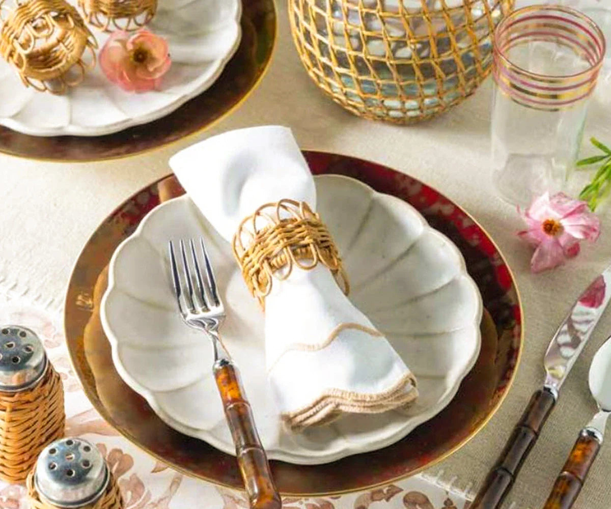 Servilletas festoneadas - Servilletas de tela para bodas