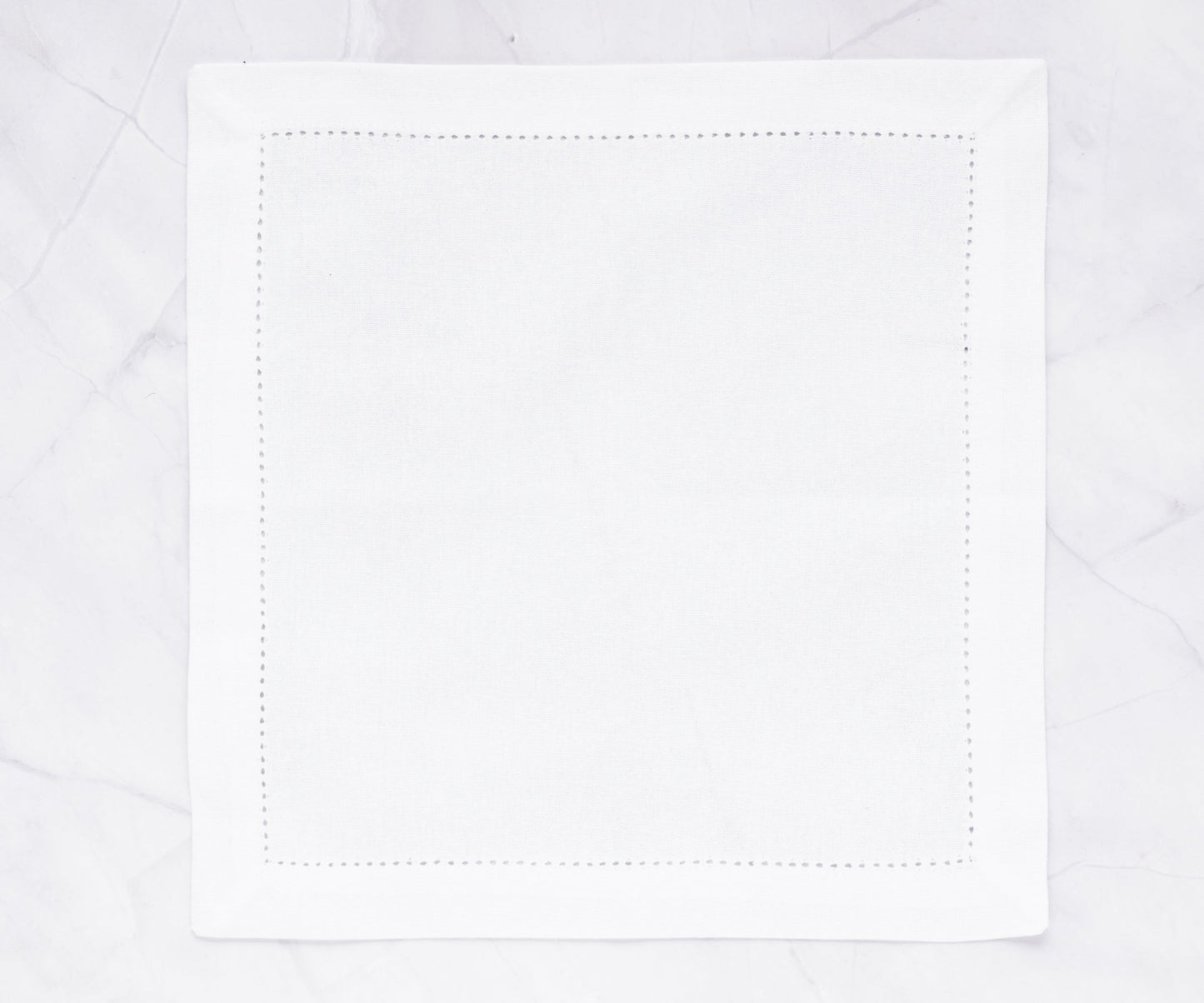 White Hemstitch Cotton Napkins - 12 inch