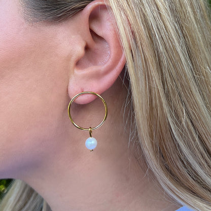 Pendientes circulares de perlas de agua dulce