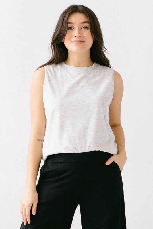 Camiseta sin mangas de algodón Pima