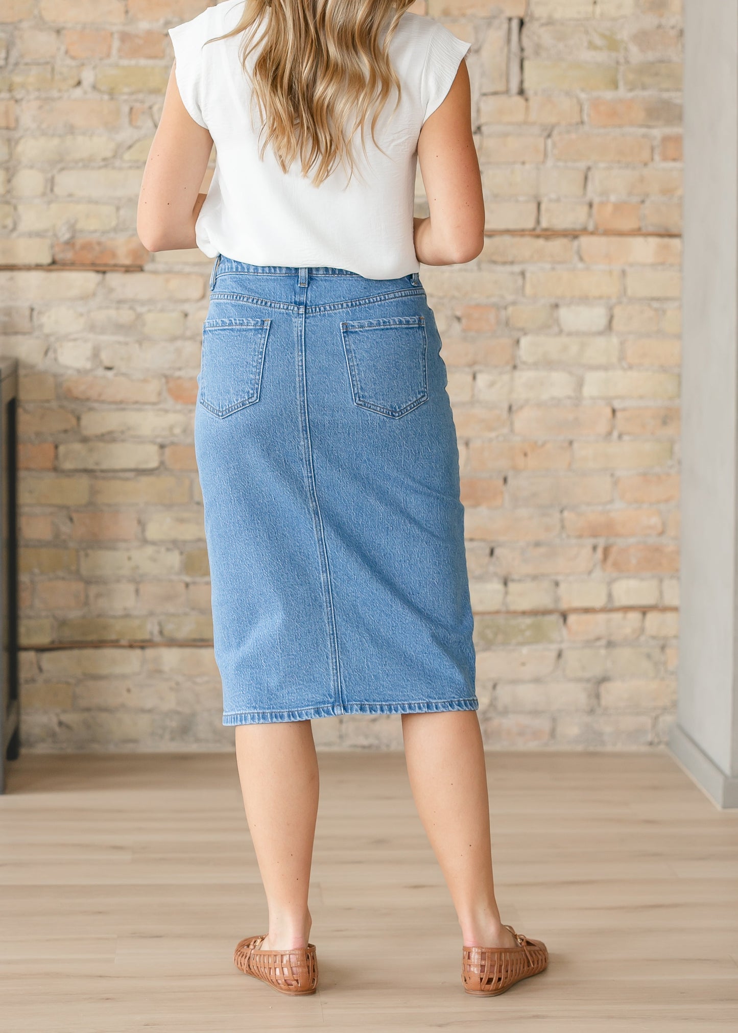 Falda midi clásica Remi Denim