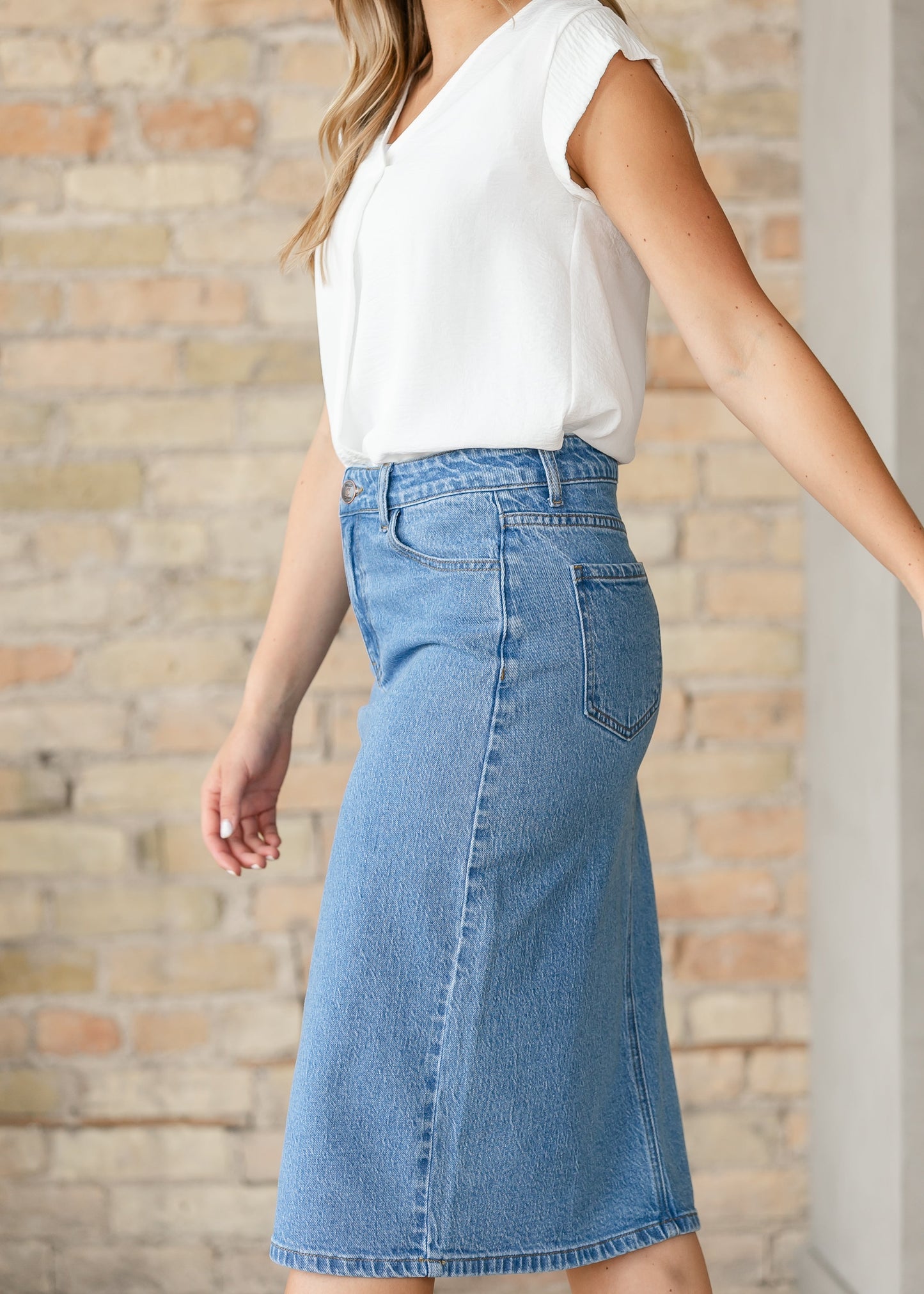 Falda midi clásica Remi Denim