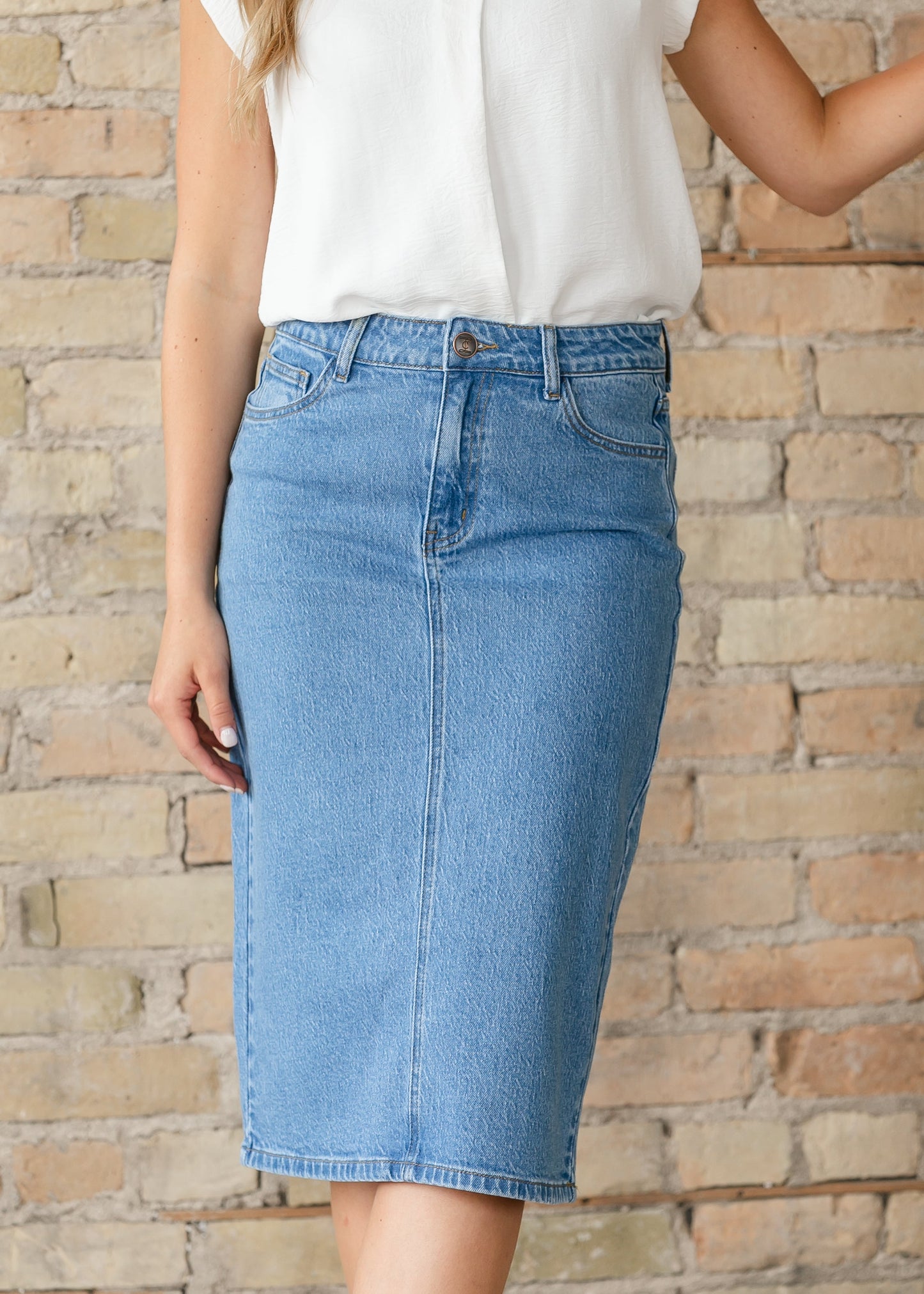 Falda midi clásica Remi Denim