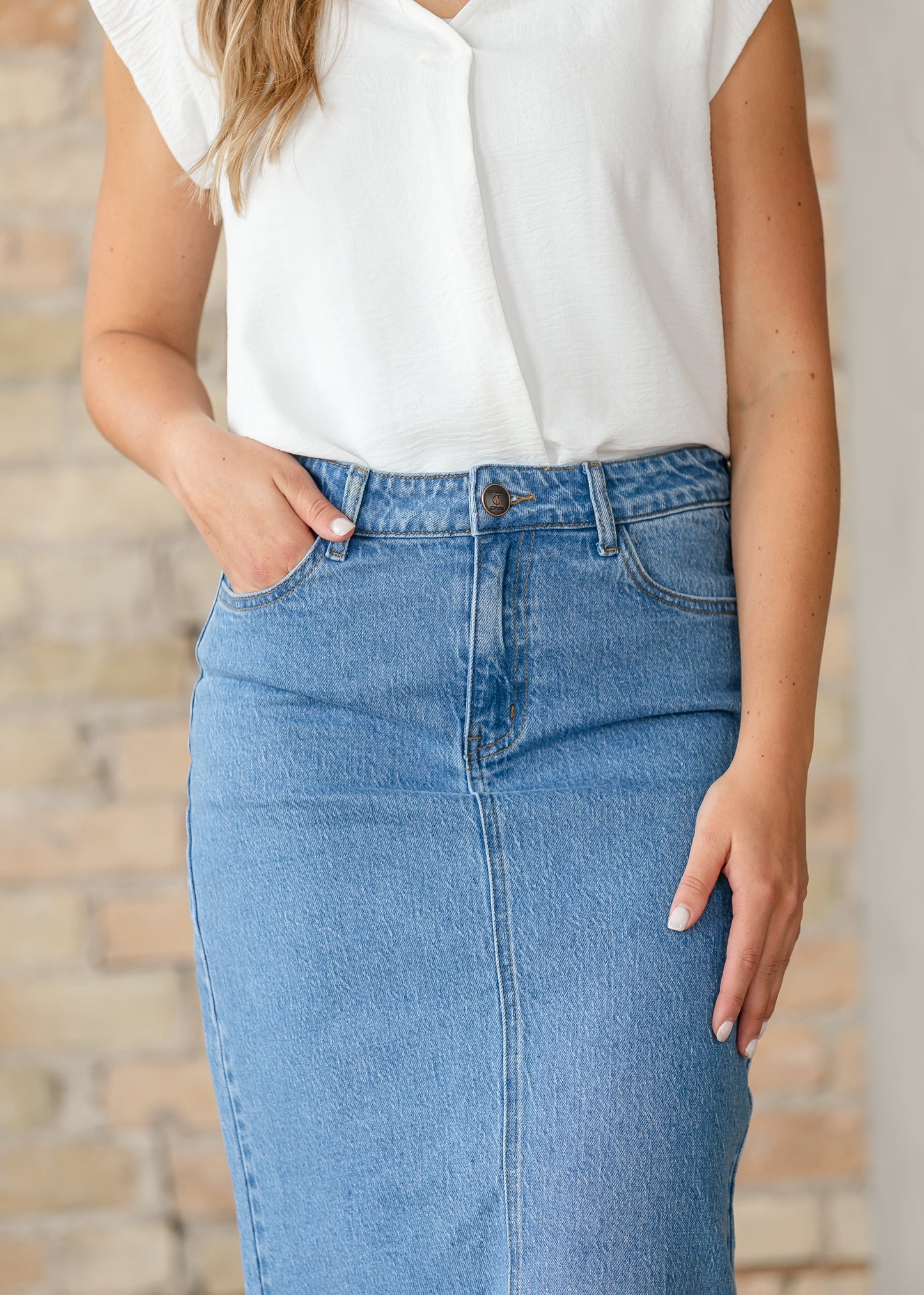 Falda midi clásica Remi Denim
