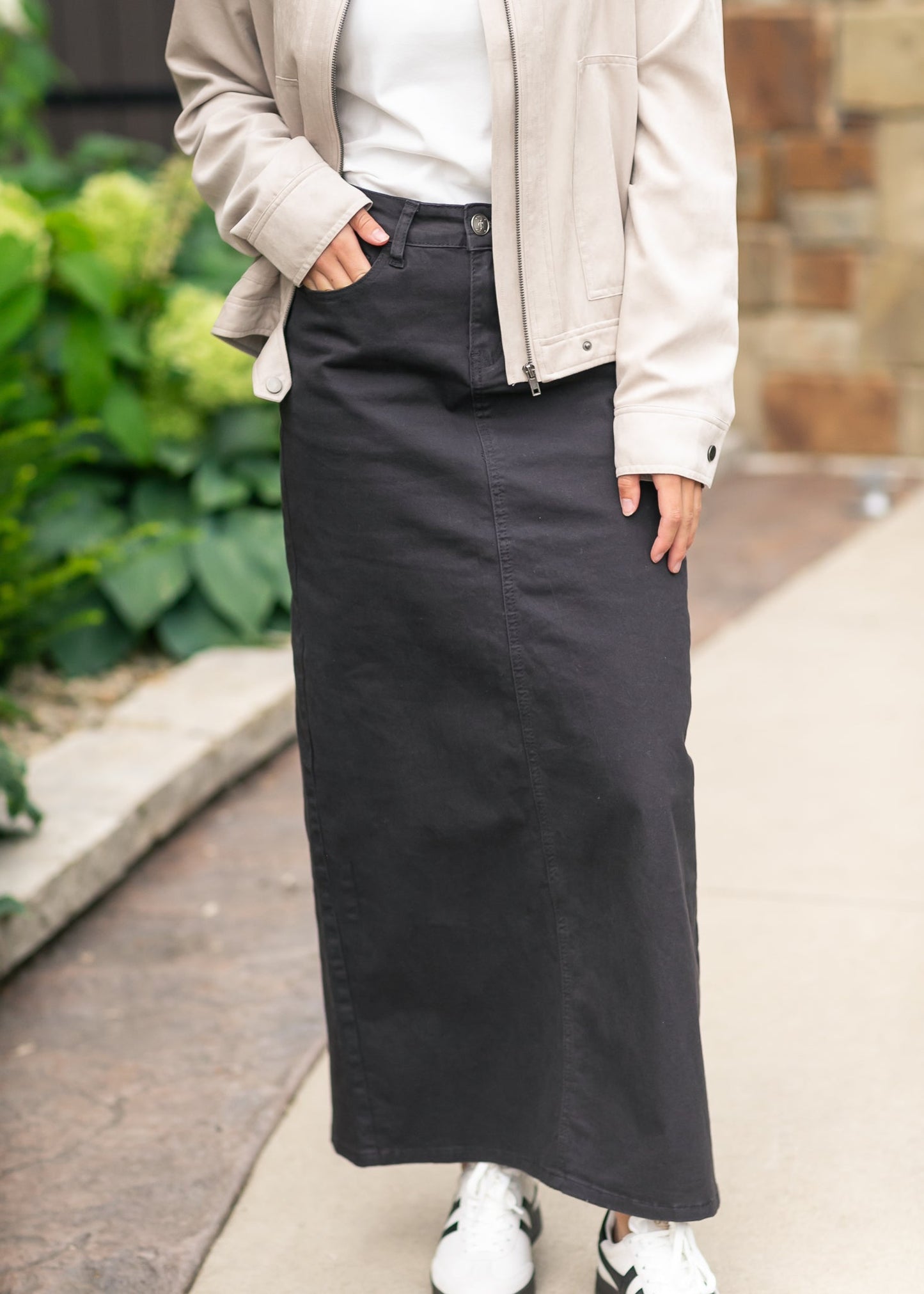 Falda Maxi de Jean Negra Onyx Stella