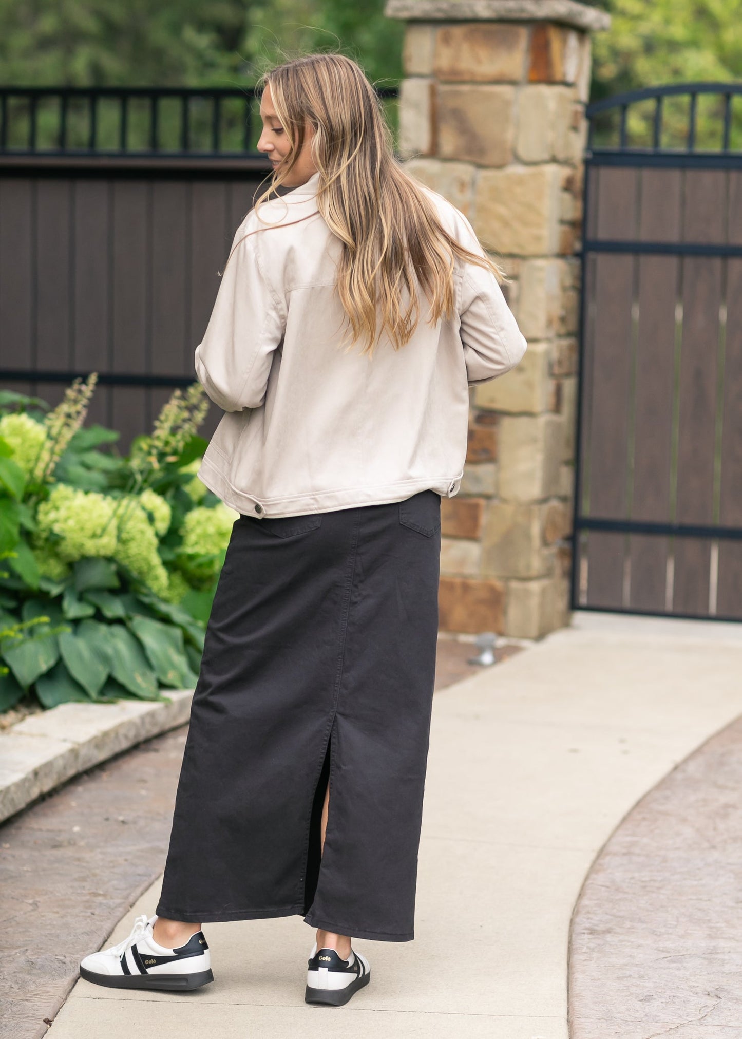 Falda Maxi de Jean Negra Onyx Stella